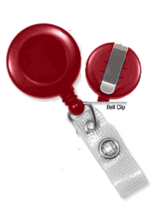 Economical Reel Badge Card Holder - Red - w/ Belt Clip