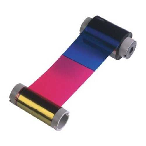 Fargo 44200 YMCKO Full-color ribbon w/ cleaning roller, resin black & clear overlay panel - 250 images